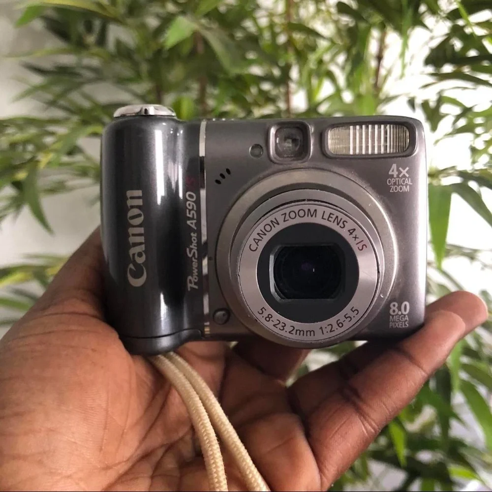 Canon PowerShot A590 IS 8 MP Digital Camera Gray Point and Shoot 4x Optical Zoom